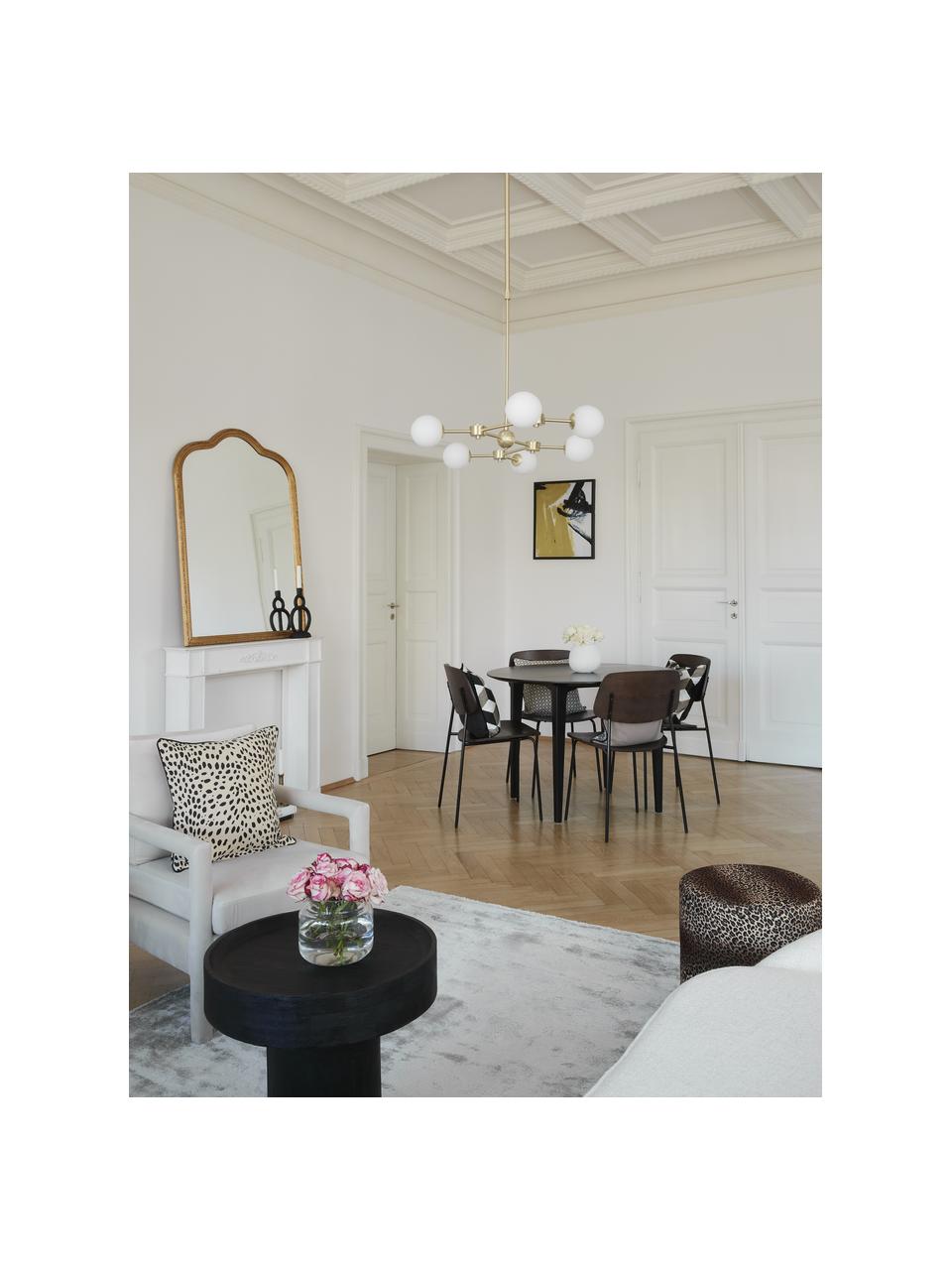 Lampa wisząca ze szkła opalowego Aurelia, Biały, mosiądz, S 110 x W 60 cm
