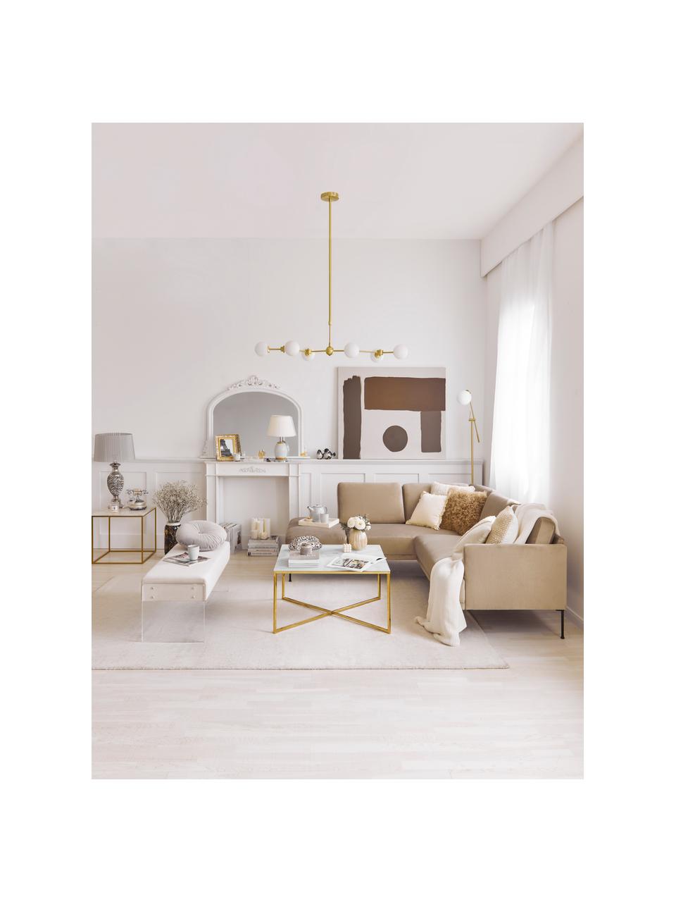 Grande suspension Aurelia, Blanc, couleur laitonnée, larg. 110 x haut. 60 cm