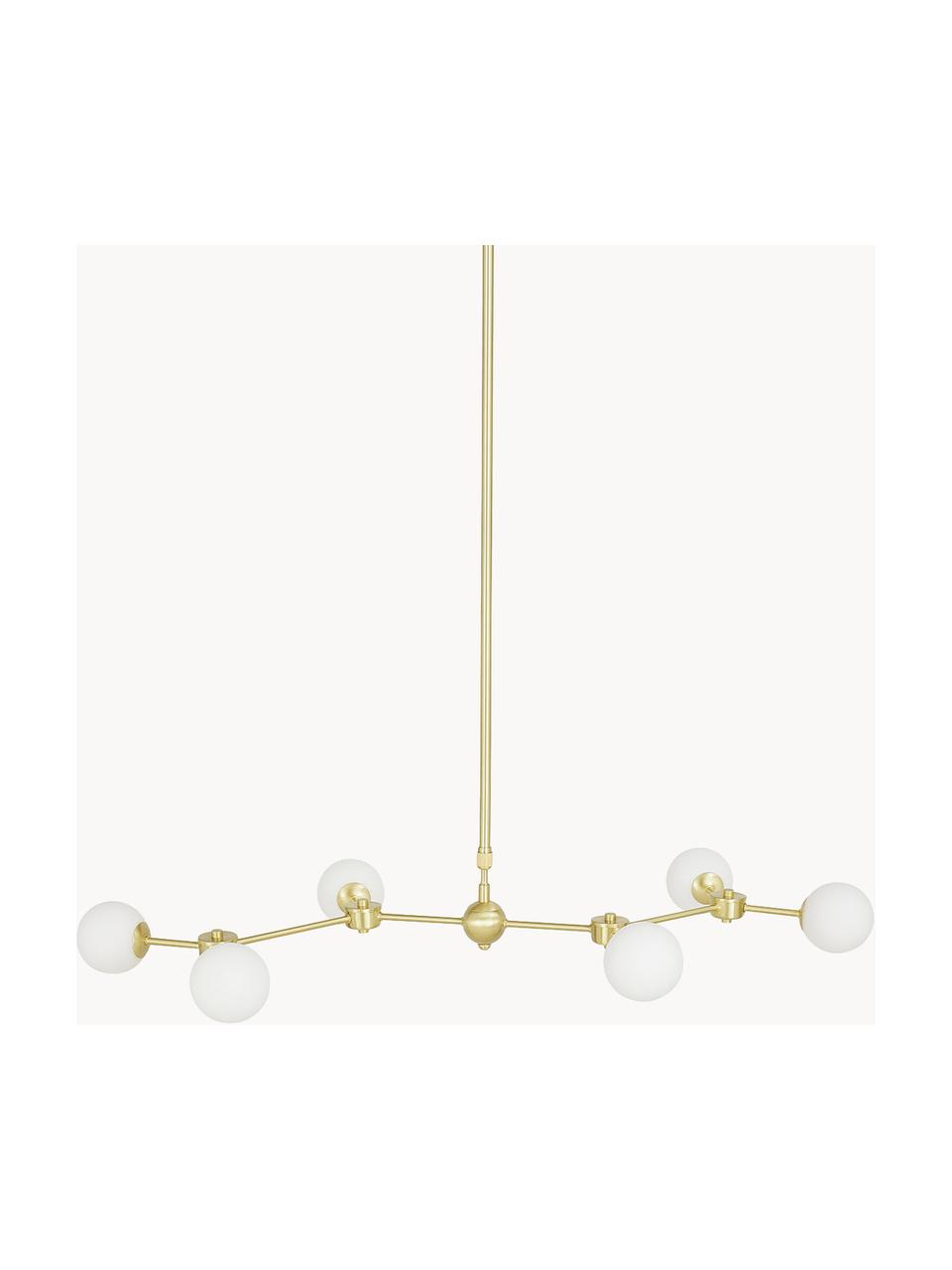 Lampa wisząca ze szkła opalowego Aurelia, Biały, odcienie złotego, S 110 x W 60 cm