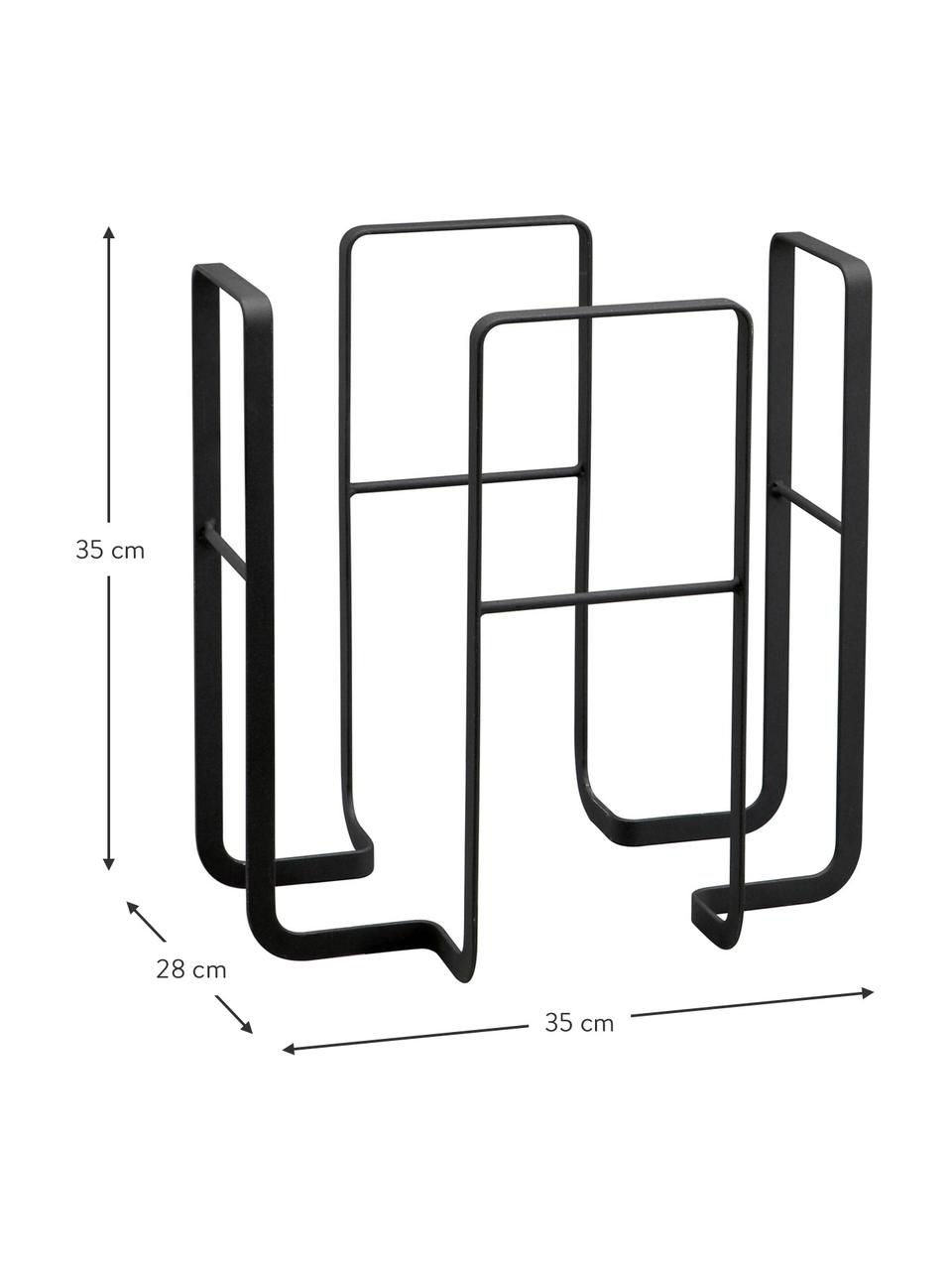 Revistero Tower, Acero, pintado, Negro, An 35 x Al 35 cm