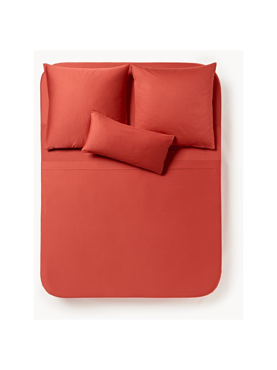 Baumwollsatin-Betttuch Comfort, Webart: Satin Fadendichte 300 TC,, Rostrot, B 240 x L 280 cm