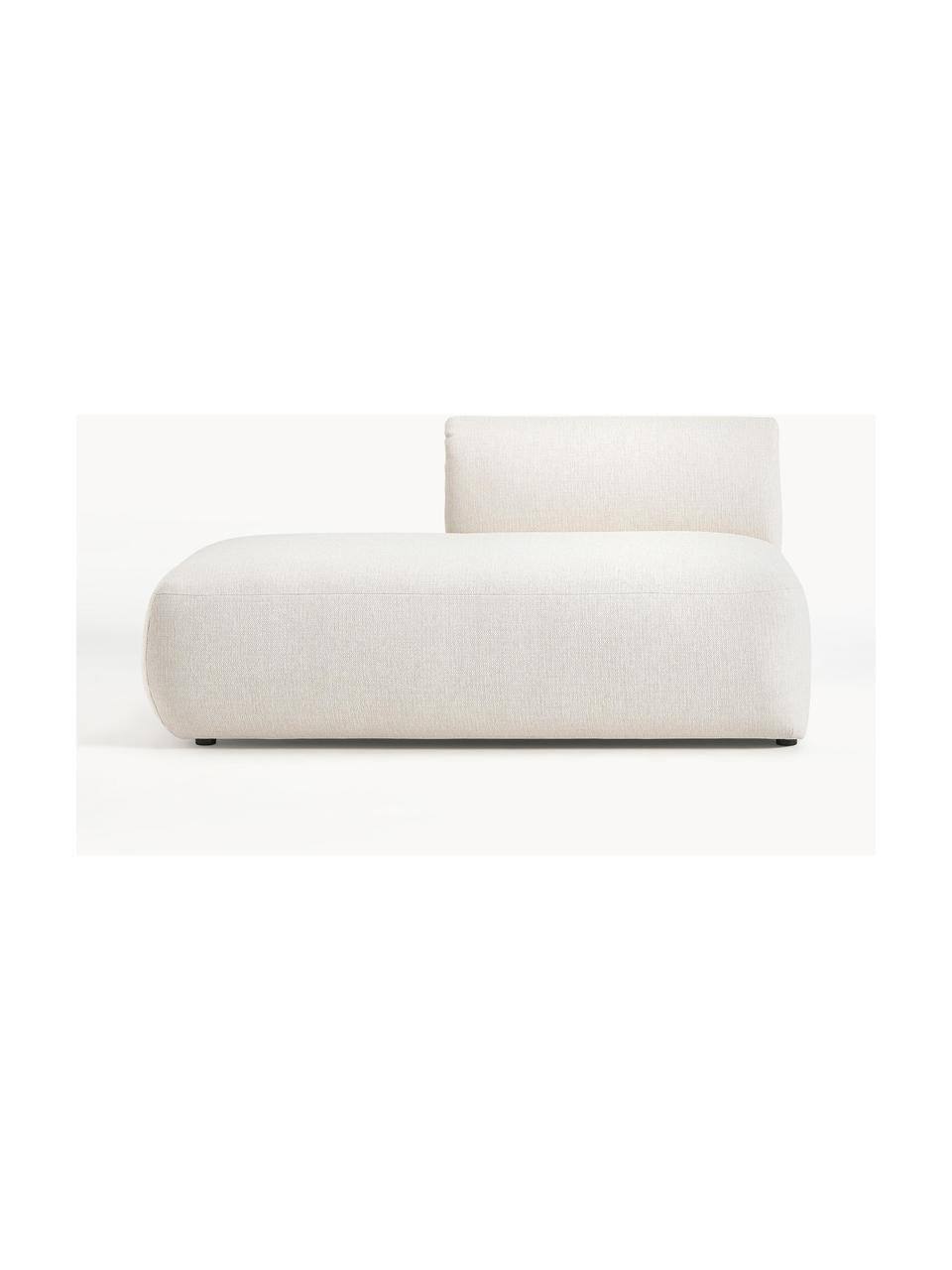 Chaise longue componibile Sofia, Rivestimento: 100% polipropilene Il riv, Struttura: legno di abete, truciolat, Piedini: plastica Il materiale uti, Tessuto bianco crema, Larg. 159 x Prof. 103 cm, schienale a sinistra