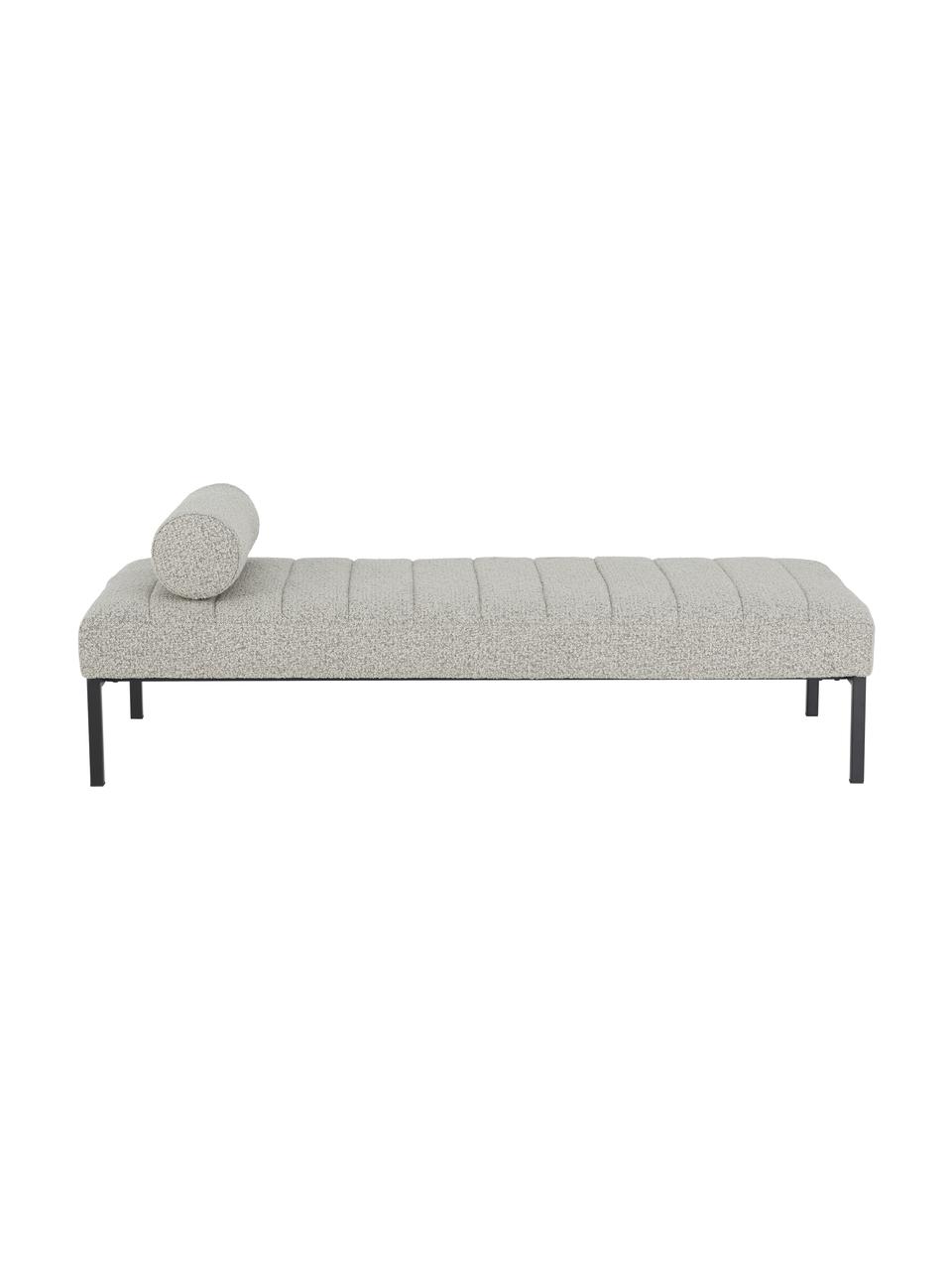 Bouclé daybed Wowi in lichtgrijs, Bekleding: 95 % polyester, 5 % acryl, Frame: grenenhout, FSC-gecertifi, Lichtgrijs, B 180 x D 80 cm