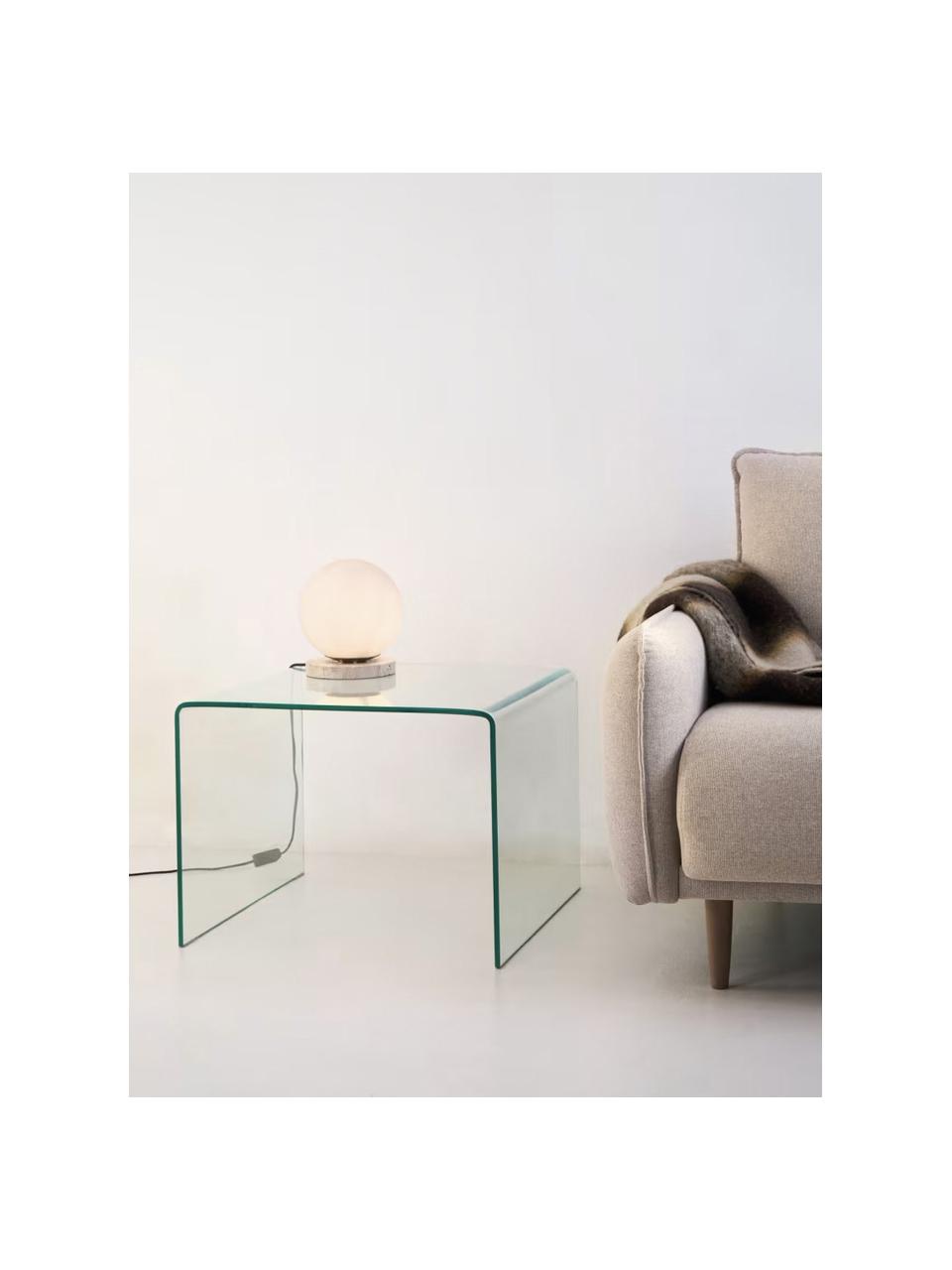 Stolik pomocniczy ze szkła Burano, Szkło hartowane, Transparentny, S 60 x W 45 cm