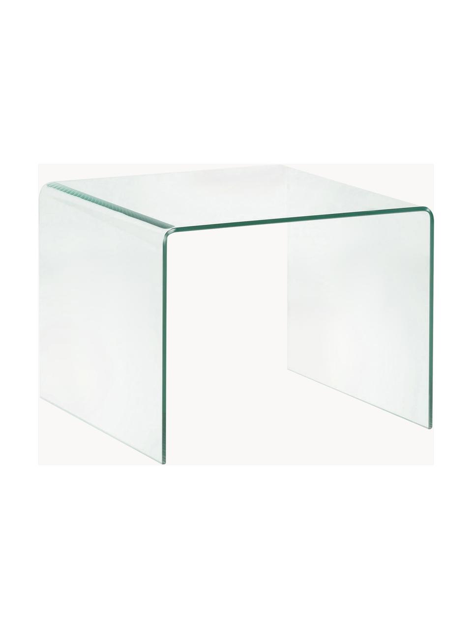 Stolik pomocniczy ze szkła Burano, Szkło hartowane, Transparentny, S 60 x W 45 cm