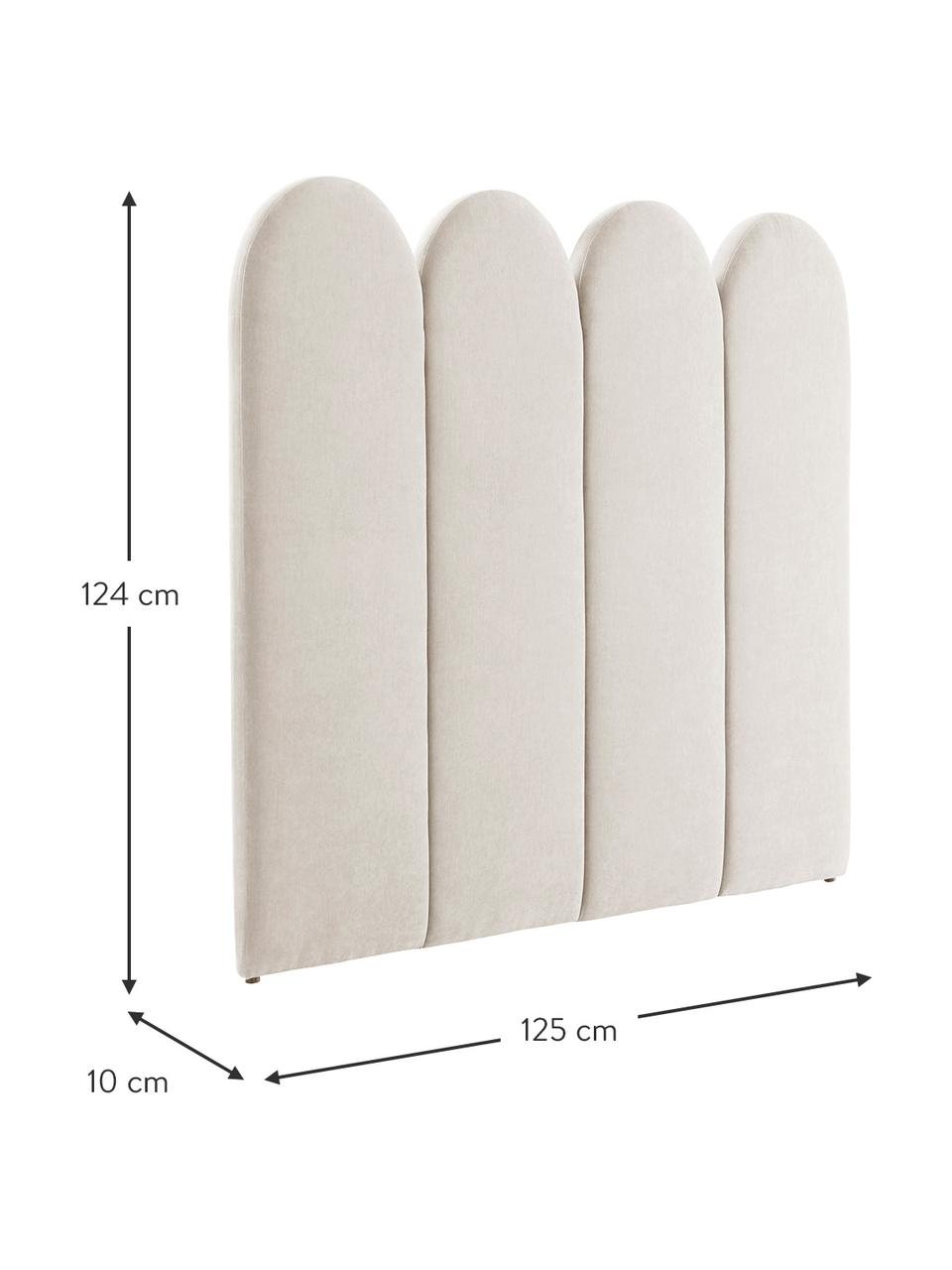 Cabecero tapizado chenilla Miami, Tapizado: 100% poliéster Alta resis, Estructura: madera de pino con certif, Tejido blanco crema, An 125 x Al 124 cm