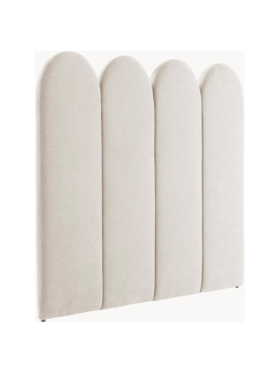 Tête de lit en chenille matelassé Miami, Tissu blanc cassé, larg. 185 x haut. 124 cm