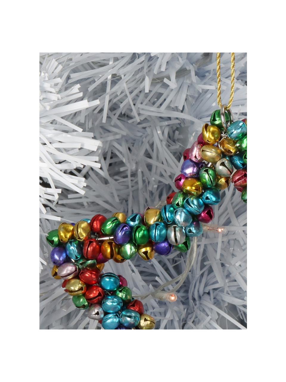 Adorno navideño con cascabeles Star, Metal recubierto, Multicolor, An 14 x Al 14 cm