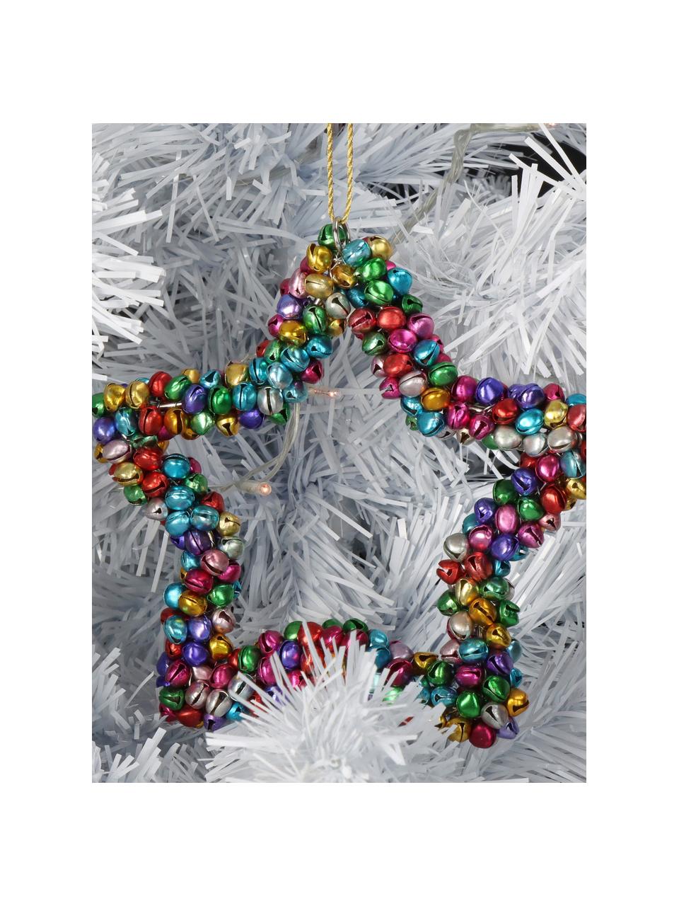 Ozdoba na vianočný stromček so zvončekom Star, Potiahnutý kov, Viac farieb, Š 14 x V 14 cm