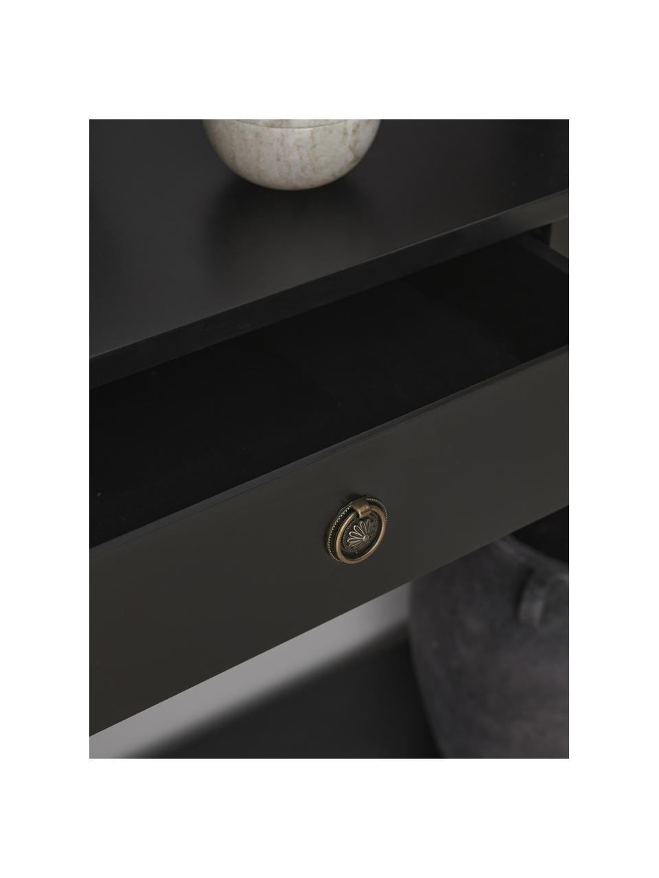 Console rustique en bois Ditti, Noir, larg. 104 x haut. 83 cm