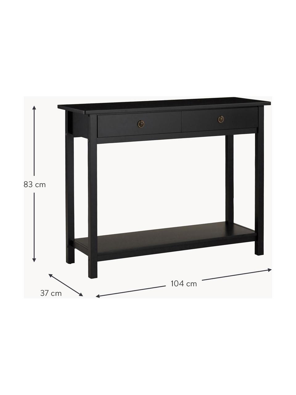 Wandtafel Ditti, Handvatten: metaal, gecoat, Zwart, B 104 x H 83 cm