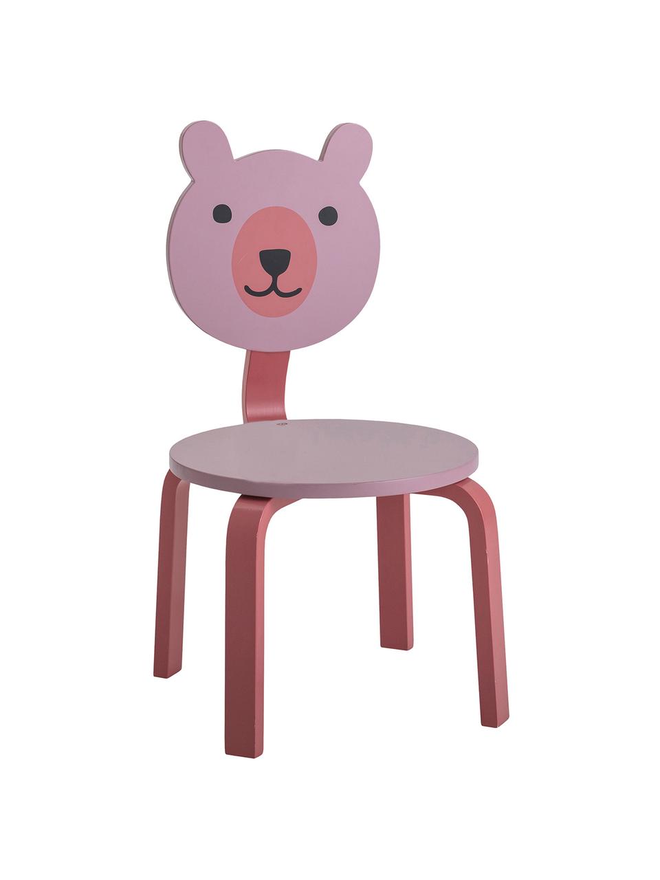 Krzesło da dzieci Bear, Lakierowana płyta pilśniowa średniej gęstości(MDF), Odcienie różowego, S 32 x W 60 cm