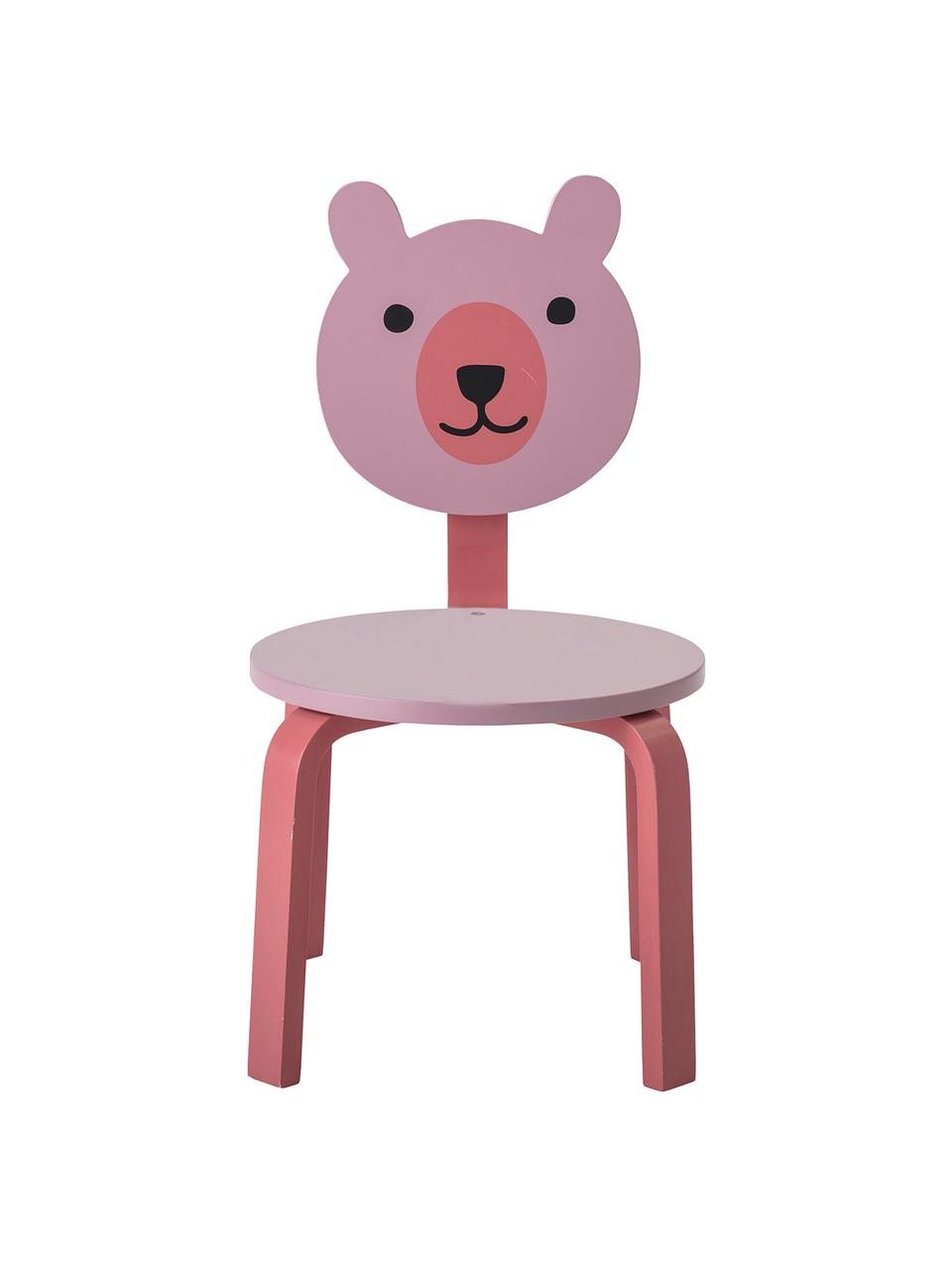 Silla infantil Bear, Tablero de fibras de densidad media (MDF), pintado, Tonos rosas, An 32 x Al 60 cm