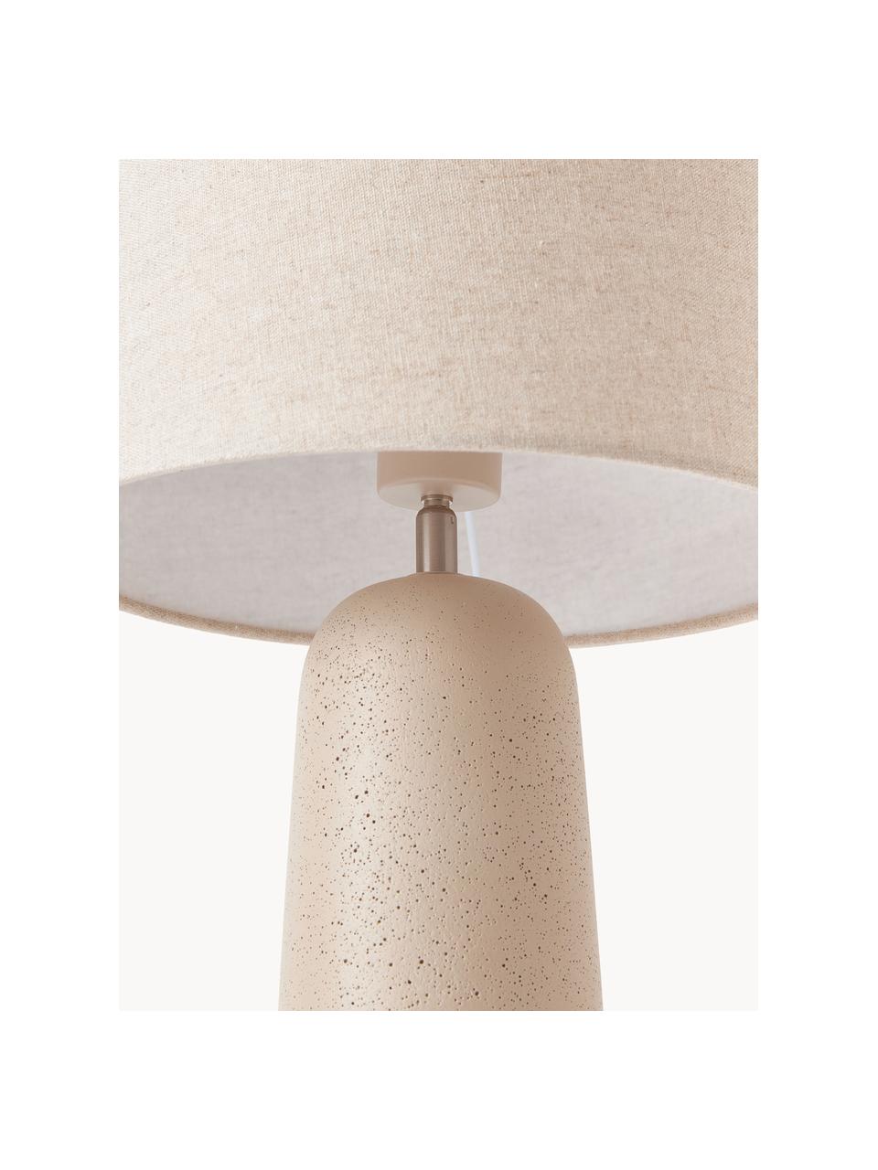 Lampa stołowa z betonową podstawą Kaya, Stelaż: beton, Kremowobiały, beżowy, Ø 29 x W 52 cm