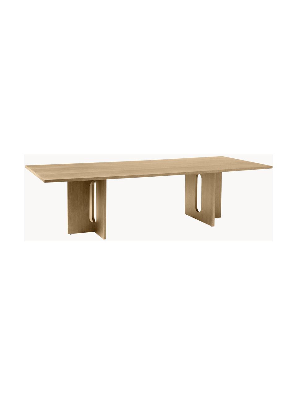 Donker gebeitste eettafel Androgyne, verschillende formaten, MDF met eikenhoutfineer, Hout, licht gebeitst, B 280 x D 110 cm