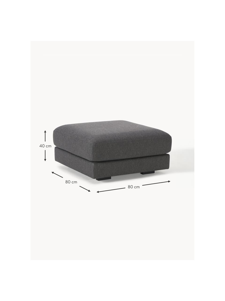 Pouf Tribeca, Tissu anthracite, larg. 80 x prof. 80 cm