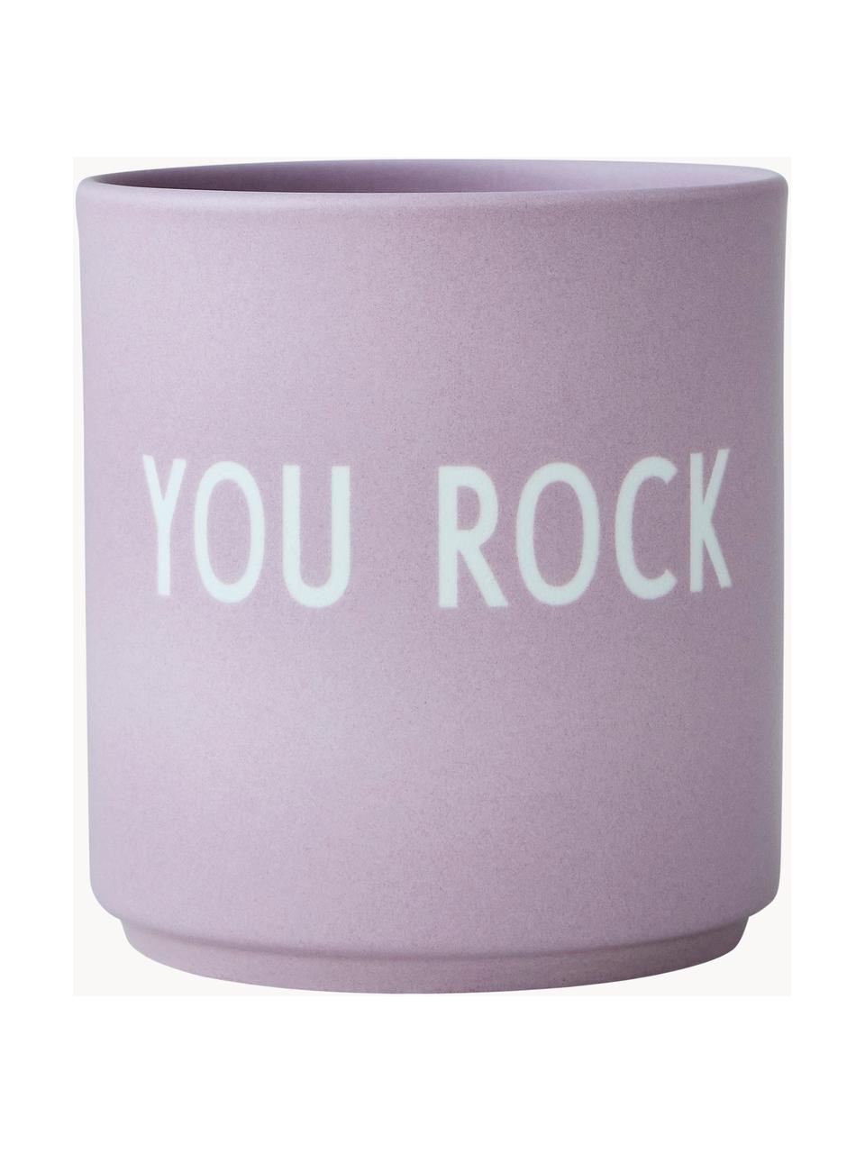 Dizajnový hrnček Favourite YOU ROCK, Čínsky porcelán
Mäkký porcelán, ktorý sa vyznačuje predovšetkým žiarivým, priehľadným leskom, Levanduľová (You rock), Ø 8 x 9 cm, 250 ml