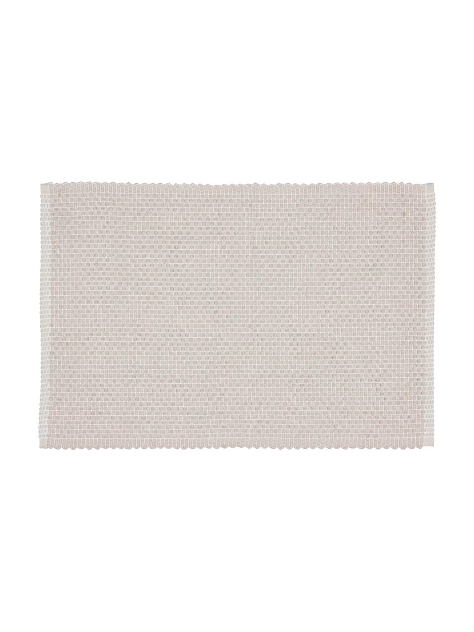 Tovaglietta americana rettangolare in cotone Grain 4 pz, 100% cotone, Bianco crema, Larg. 33 x Lung. 49 cm