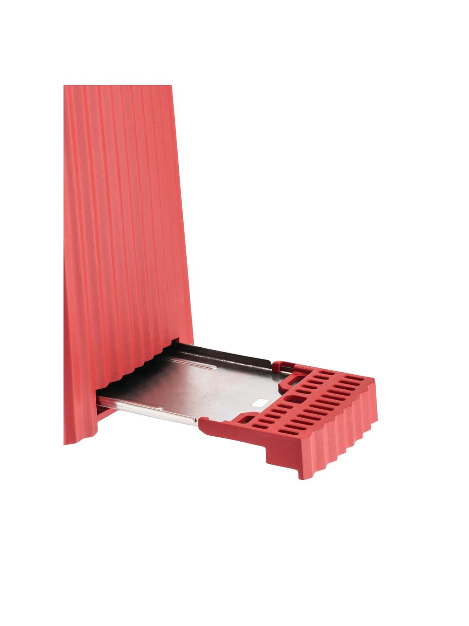 Toaster Plissé mit strukturierter Oberfläche, Thermoplastisches Harz, Rot, B 34 x T 19 cm