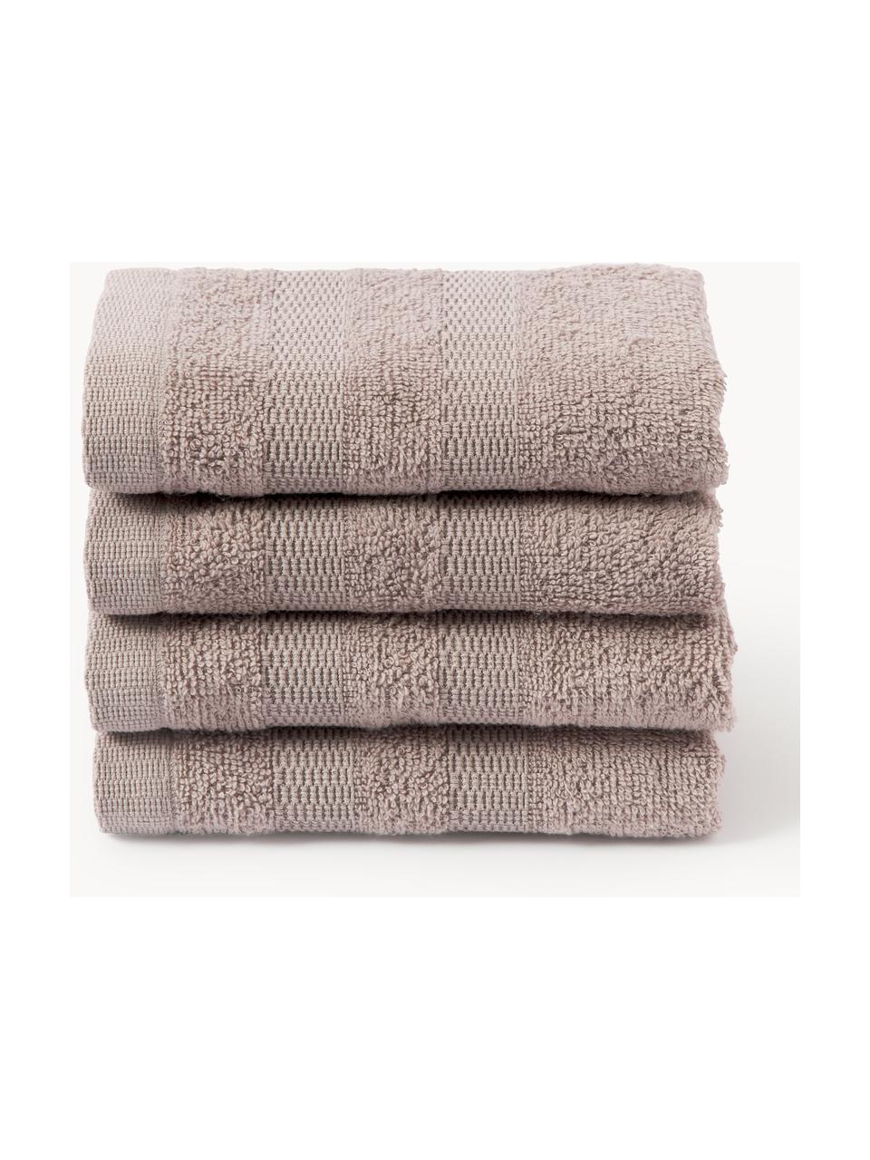 Ręczniki dla gości z bawełny Camila, 4 szt., Mauve, Ręcznik dla gości, S 30 x D 50 cm