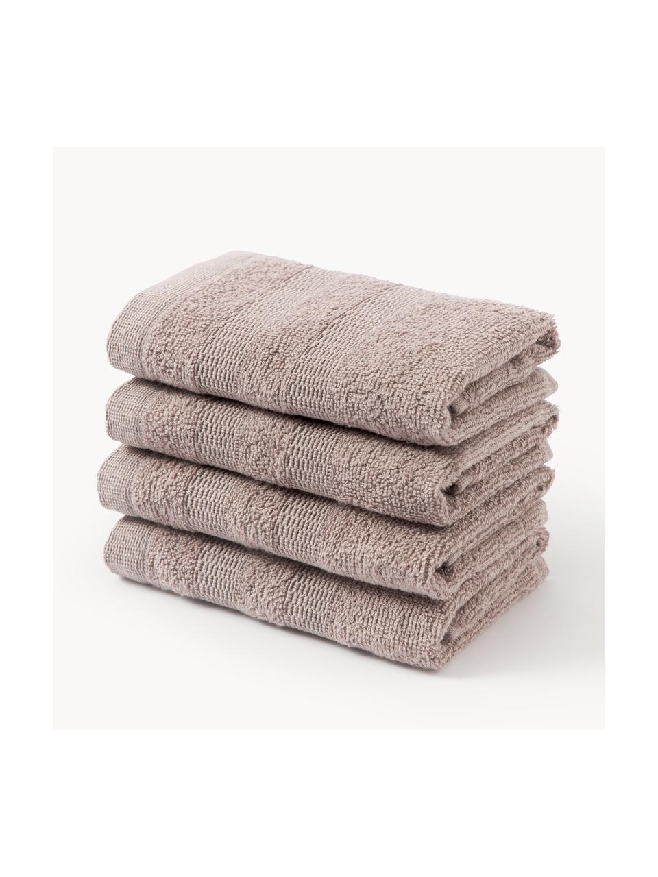 Ręcznik dla gości z bawełny Camila, 4 szt., Mauve, Ręcznik dla gości, S 30 x D 50 cm