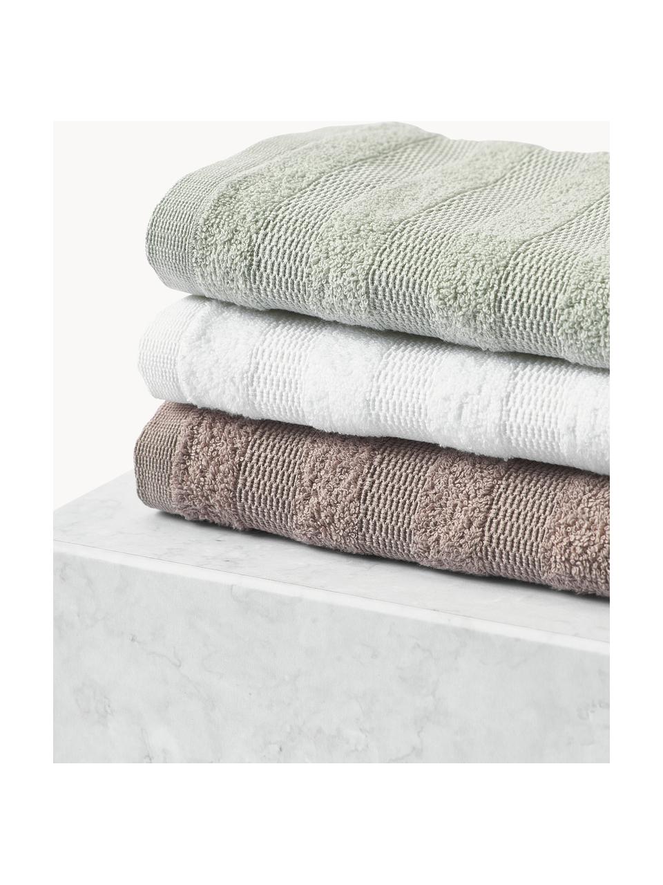 Set de toallas texturizadas Yara, 3 uds., Malva, Set de 3 (toalla tocador, toalla lavabo y toalla ducha)