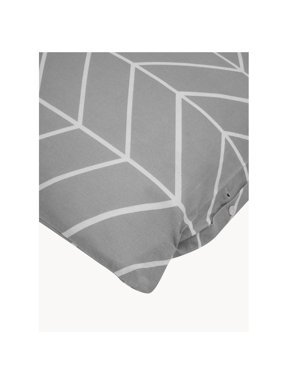 Flanell-Kopfkissenbezüge Yule mit grafischem Muster, 2 Stück, Webart: Flanell Flanell ist ein k, Grau, Weiß, B 40 x L 80 cm