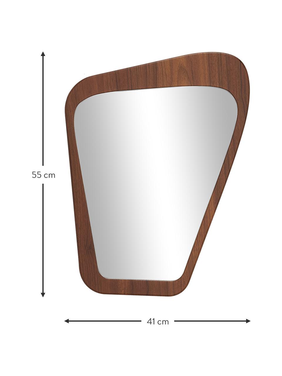 Wandspiegel May, Rahmen: Holz- Optik, Rückseite: Mitteldichte Holzfaserpla, Spiegelfläche: Spiegelglas, Dunkles Holz, B 41 x H 55 cm