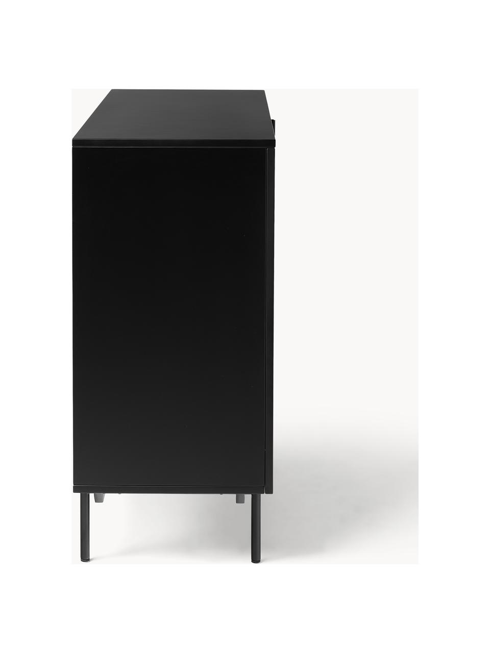 Credenza alta in legno Elona, Nero, Larg. 100 x Alt. 120 cm