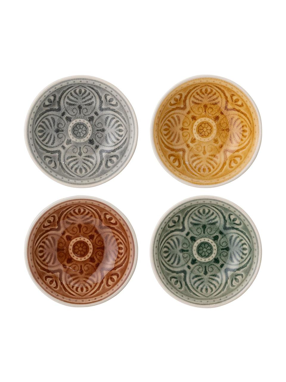 Bol apéritif artisanal design marocain Rani, 4 élém., Grès cérame, Multicolore, Ø 9 cm