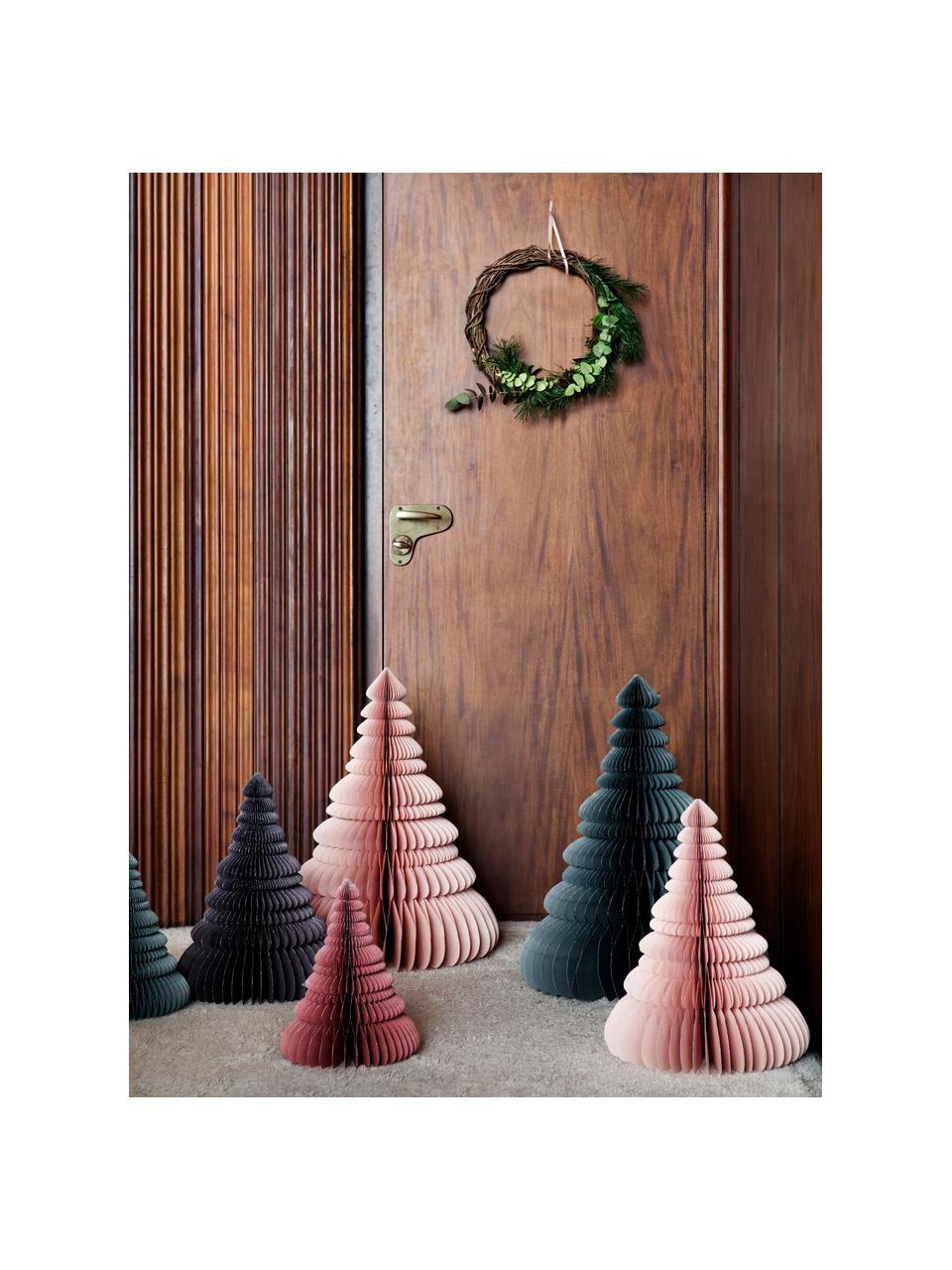 Pieza decorativa Paper Pine, Papel brillante, Rosa palo, Ø 37 x Al 45 cm