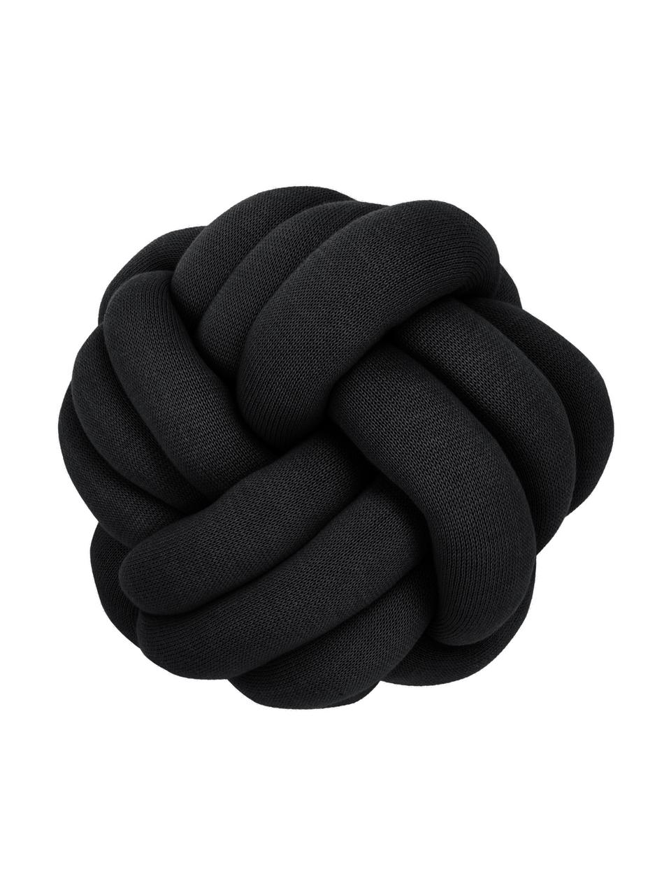 Spletený polštář Twist, Černá, Ø 30 cm