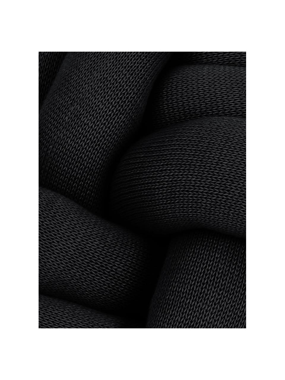 Spletený polštář Twist, Černá, Ø 30 cm