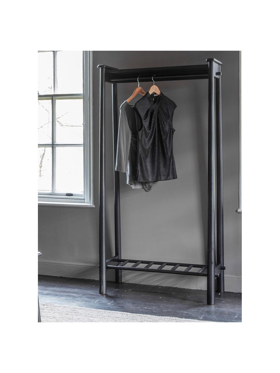 Otevřená šatní skříň Wycombe, Dubové dřevo, Černá, Š 83 cm, V 174 cm