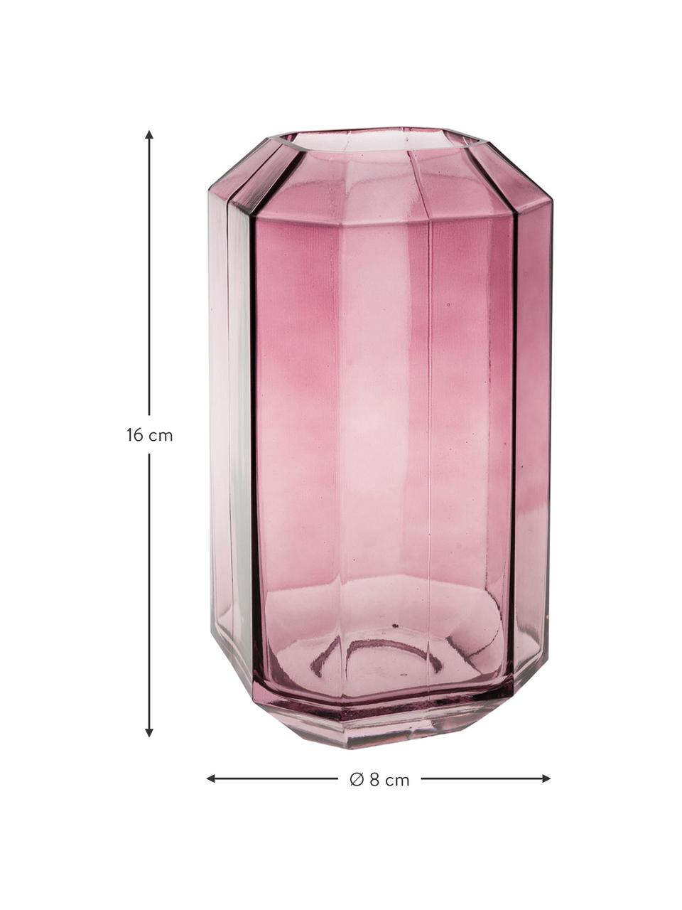 Glas-Vase Divine, Glas, Violett, transparent, Ø 8 x H 16 cm