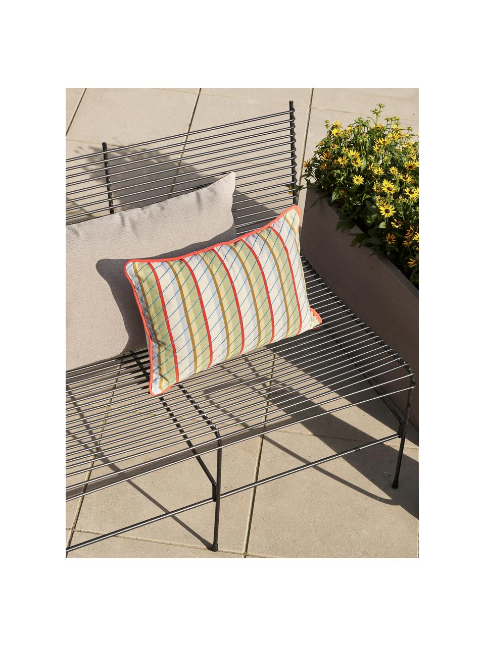 Banc de jardin String, Métal, enduit, Noir, larg. 113 x prof. 71 cm