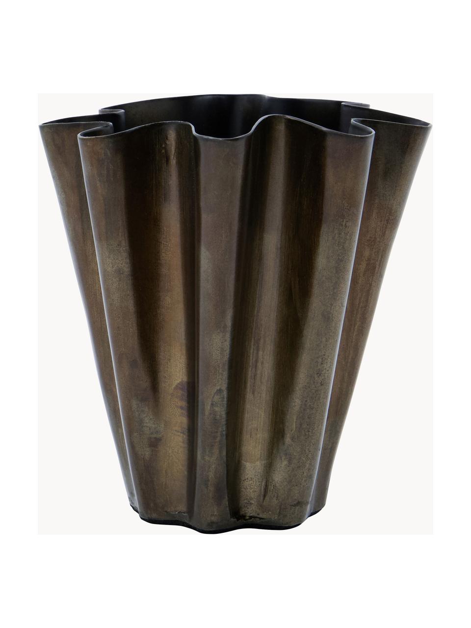 Vaso fatto a mano Elegance, alt. 13 cm, Metallo rivestito, Marrone scuro, Larg. 13 x Alt. 13 cm