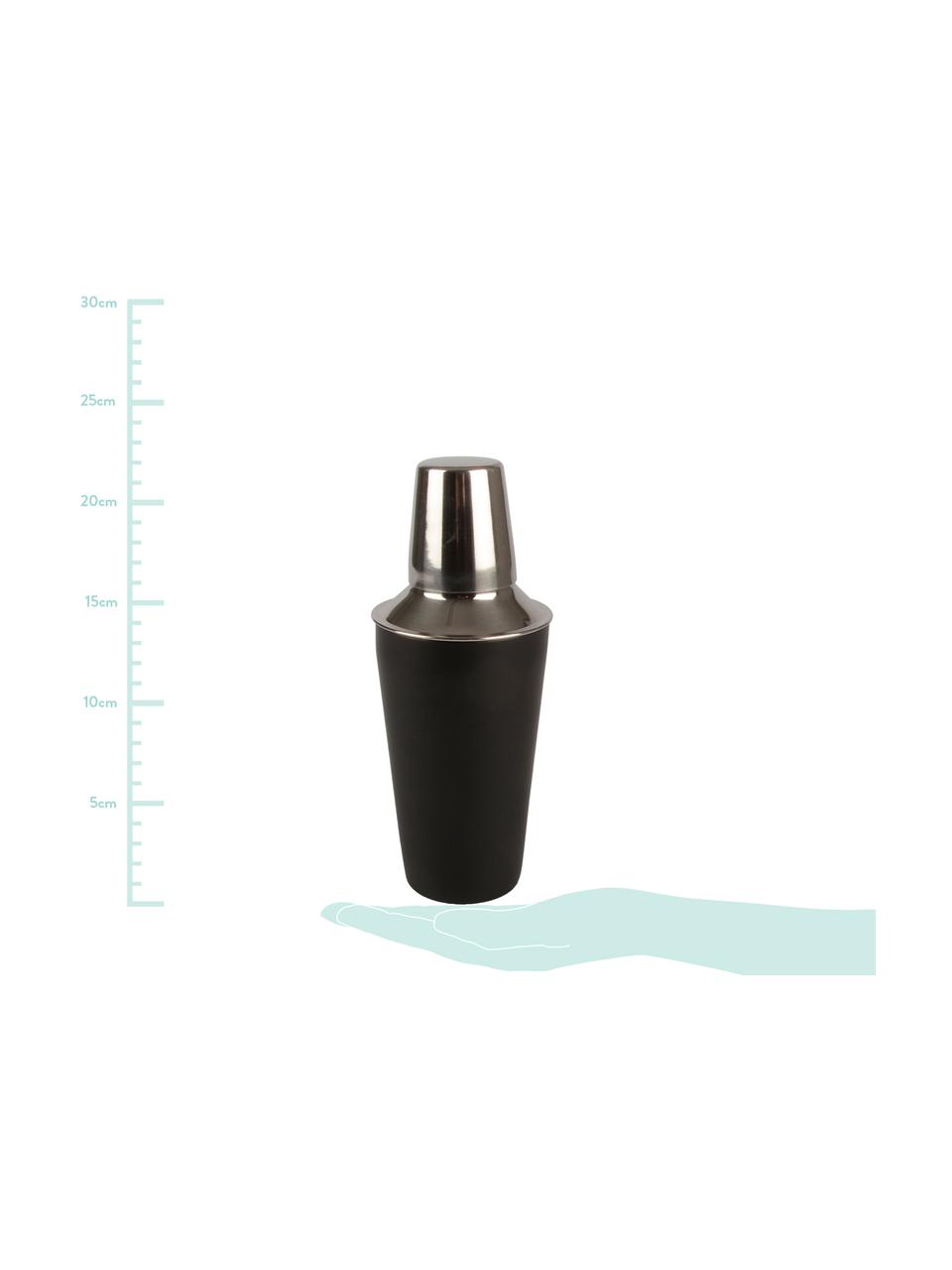 Shaker cocktail nero/argento Stambi, Acciaio inossidabile rivestito, Nero, acciaio, Ø 8 x Alt. 22 cm