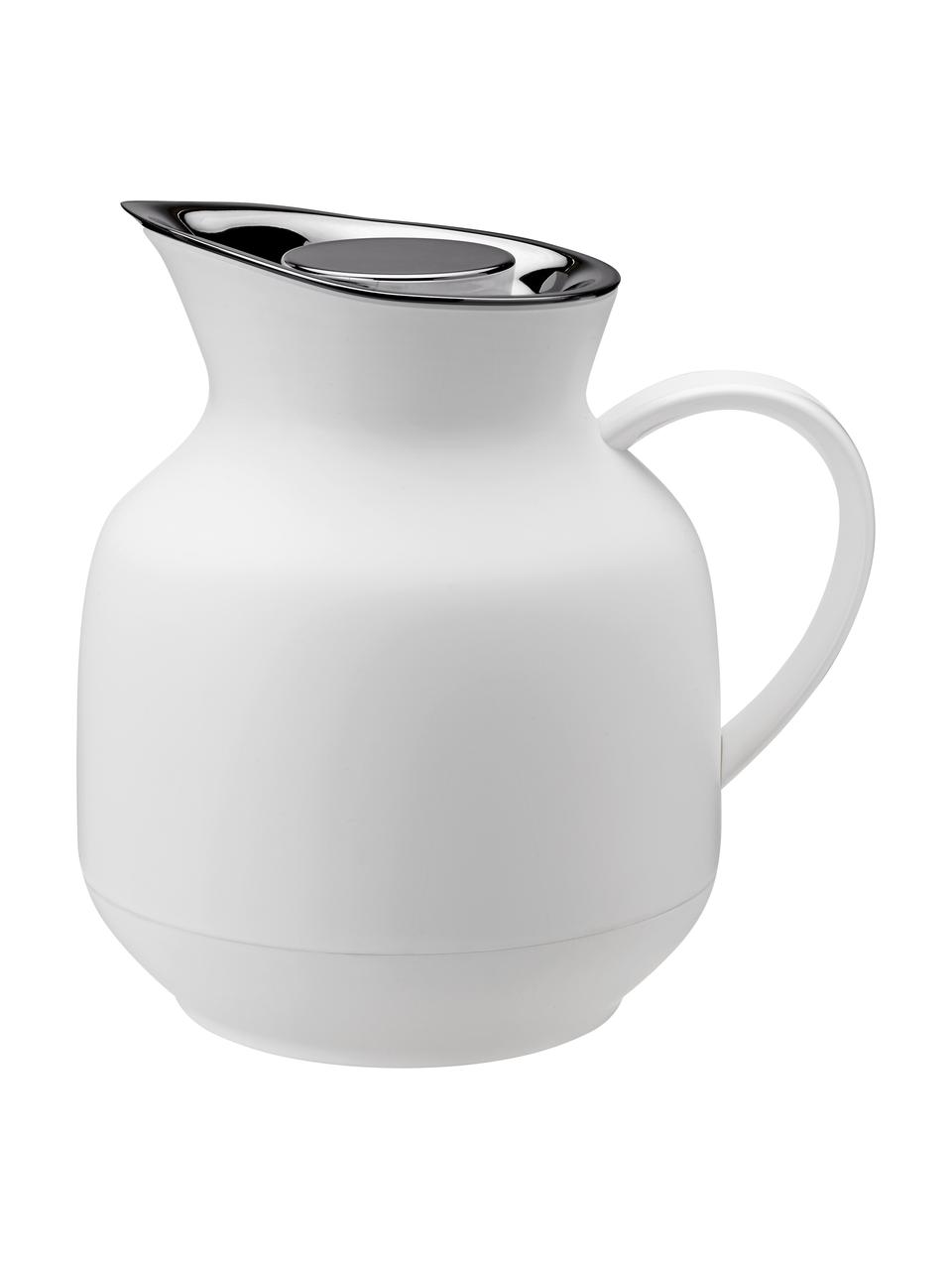 Thermoskan Amphora in mat wit/zilverkleurig, Pot: kunststof, Wit, 1 L