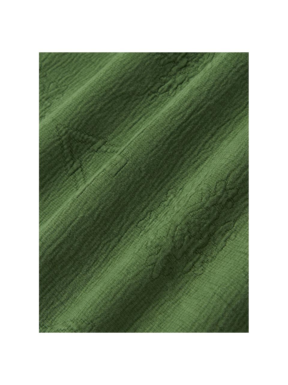 Copripiumino in jacquard con motivo natalizio Sanvi, Verde scuro, Larg. 200 x Lung. 200 cm