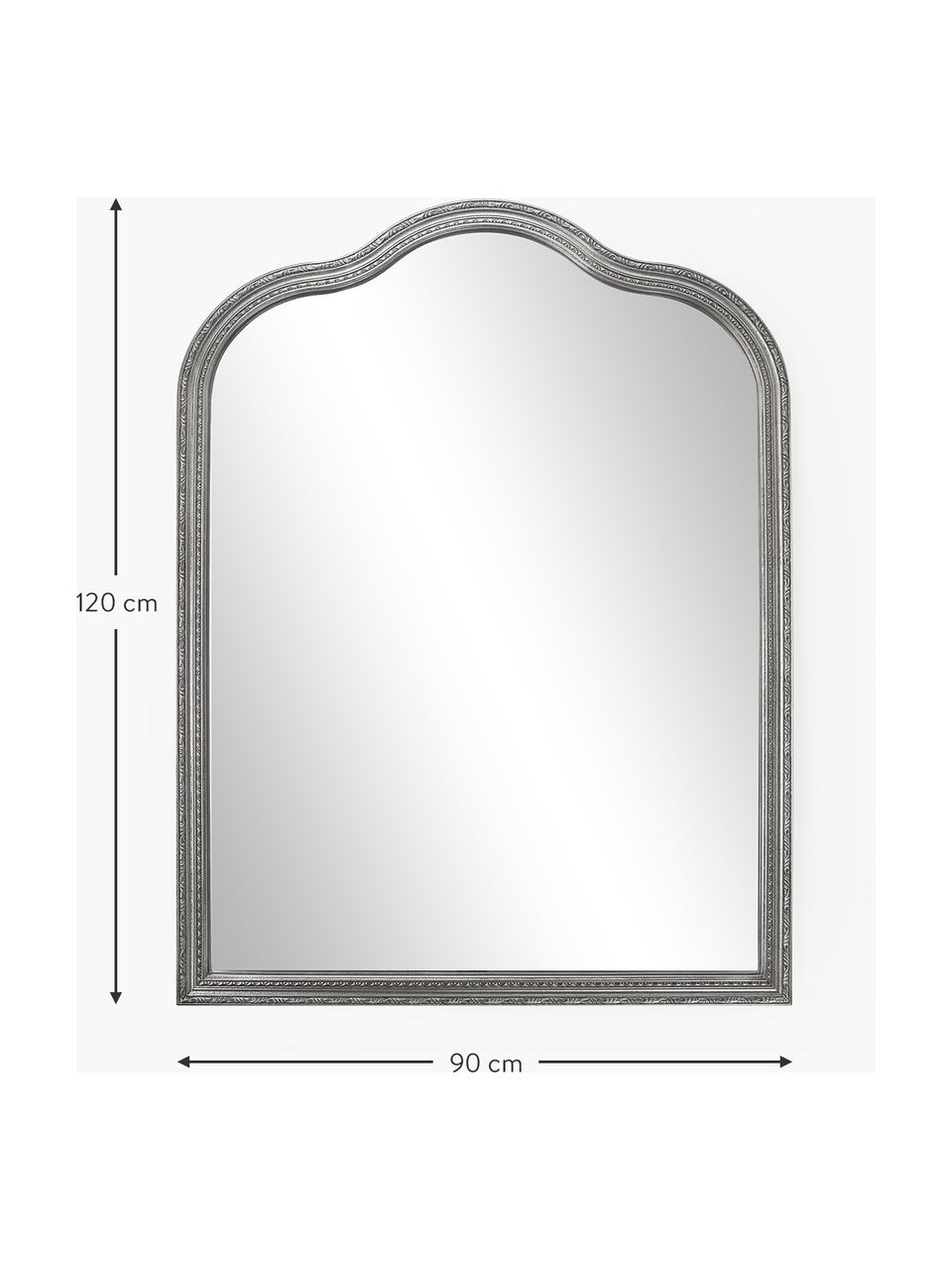 Espejo de pared barroco Muriel, Parte trasera: tablero de fibras de dens, Espejo: cristal, Plateado, An 90 x Al 120 cm
