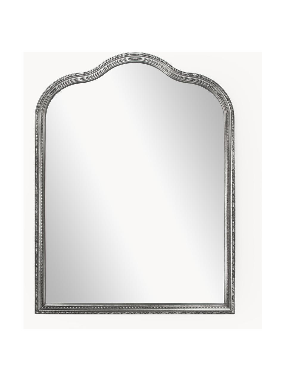 Specchio da parete barocco Muriel, Cornice: legno rivestito, Retro: pannello di fibra a media, Superficie dello specchio: lastra di vetro, Argentato, Larg. 90 x Alt. 120 cm