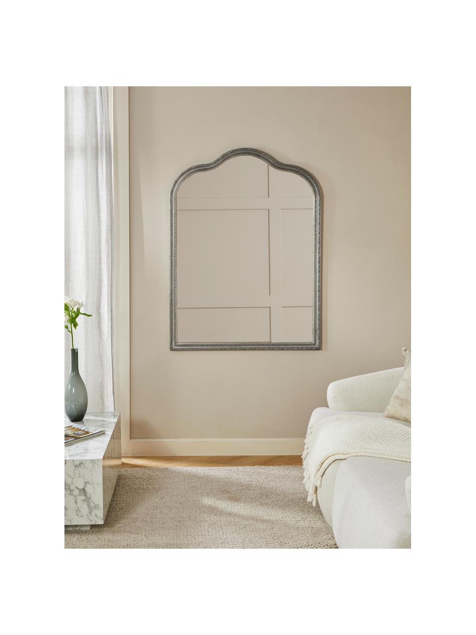 Barock-Wandspiegel Muriel, Rahmen: Holz, beschichtet, Rückseite: Mitteldichte Holzfaserpla, Spiegelfläche: Spiegelglas Dieses Produk, Silberfarben, B 90 x H 120 cm