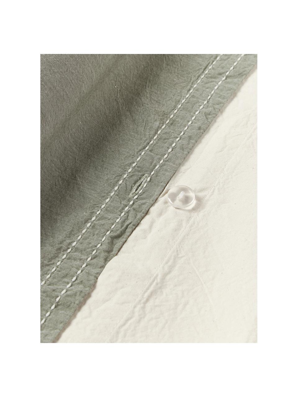 Katoenen perkal kussensloop Graham, Weeftechniek: perkal Draaddichtheid 155, Olijfgroen, gebroken wit, B 60 x L 70 cm