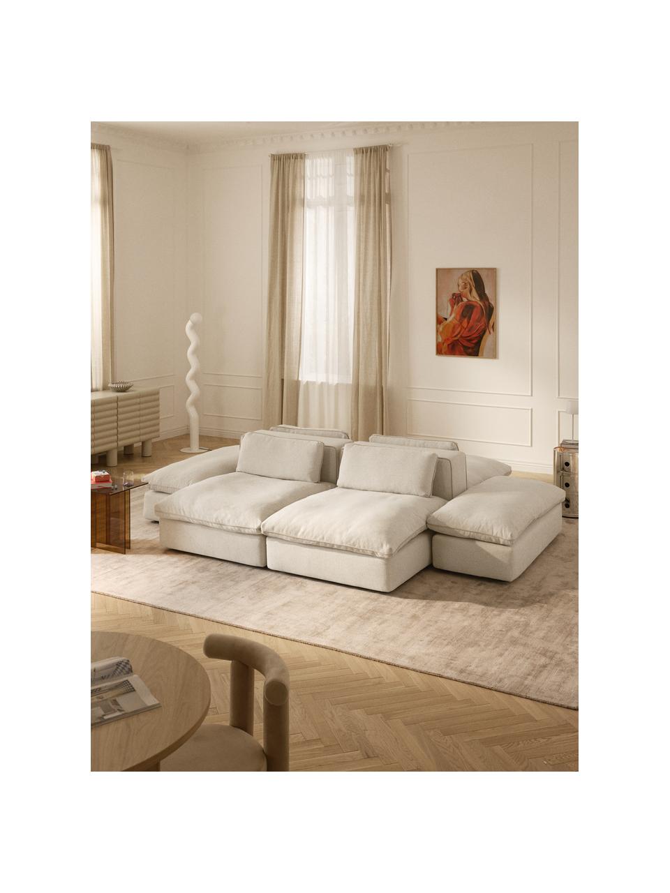 Module central XL Felix, Tissu beige clair, larg. 100 x prof. 140 cm