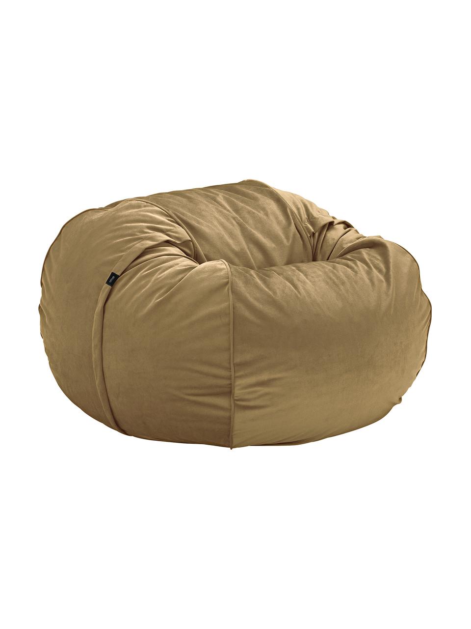 Fauteuil poire en velours Velvet, Couleur caramel