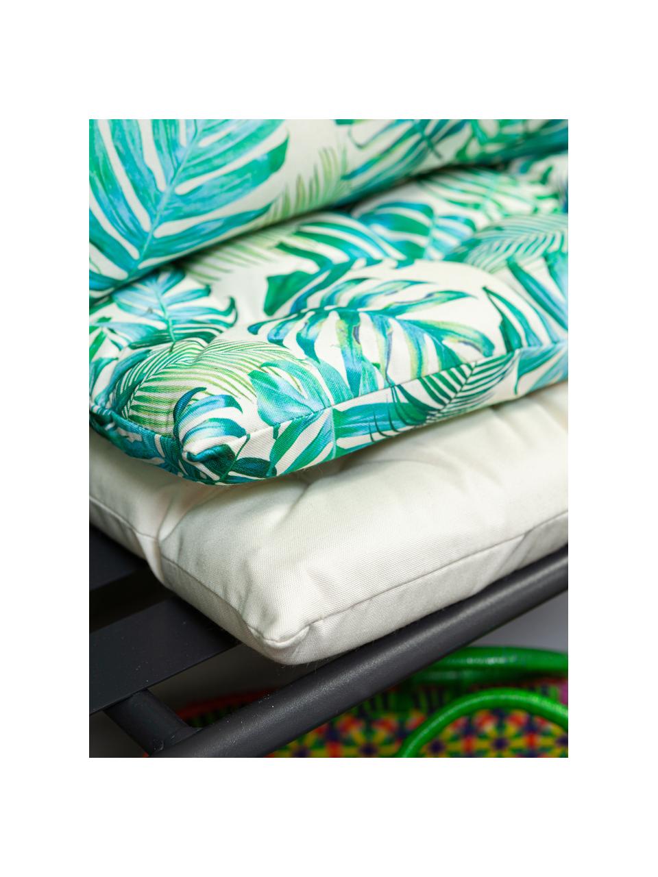 Zewnętrzna poduszka na siedzisko Madeira, Poliester, Złamana biel, odcienie niebieskiego, odcienie zielonego, S 40 x D 40 cm
