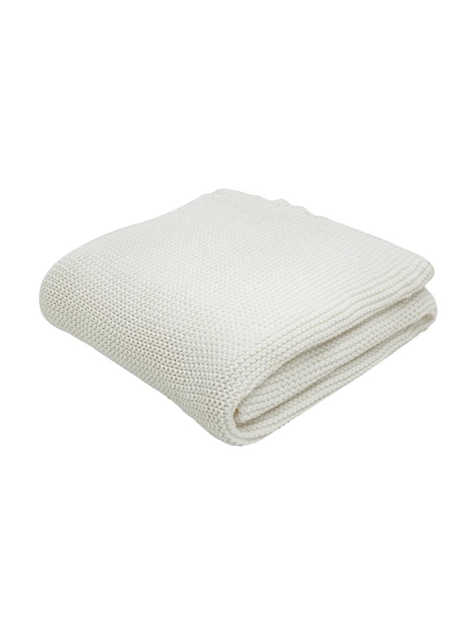 Pletená deka Adalyn, 100 % organická bavlna, certifikát GOTS, Biela, Š 150 x D 200 cm