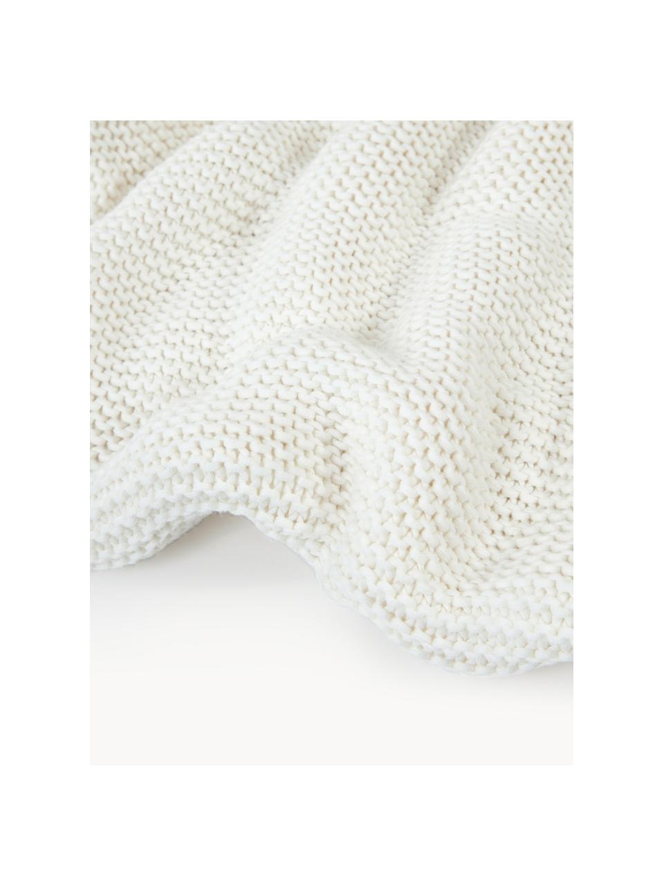 Strickdecke Adalyn, 100% Bio-Baumwolle, GOTS-zertifiziert, Off White, B 150 x L 200 cm