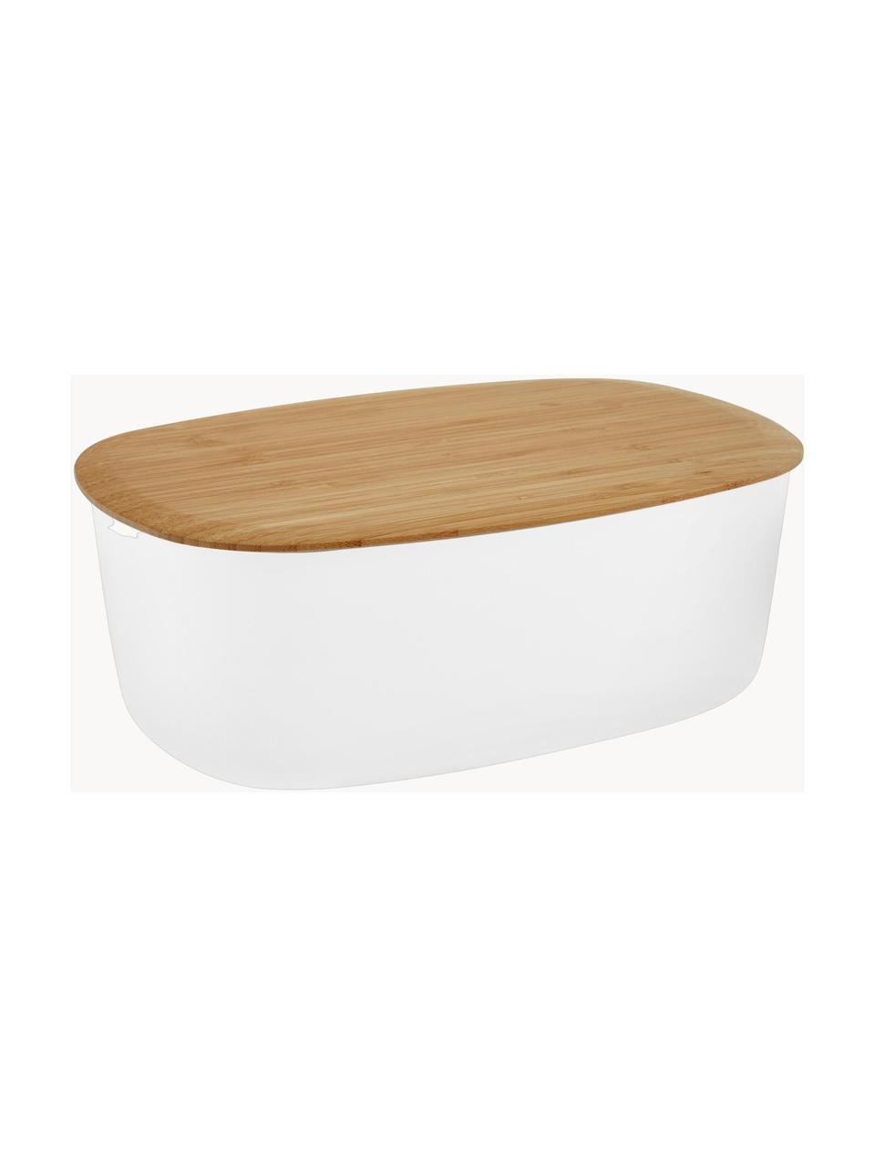 Panera con tapadera de bambú Box-It, Blanco, madera clara, An 35 x Al 12 cm